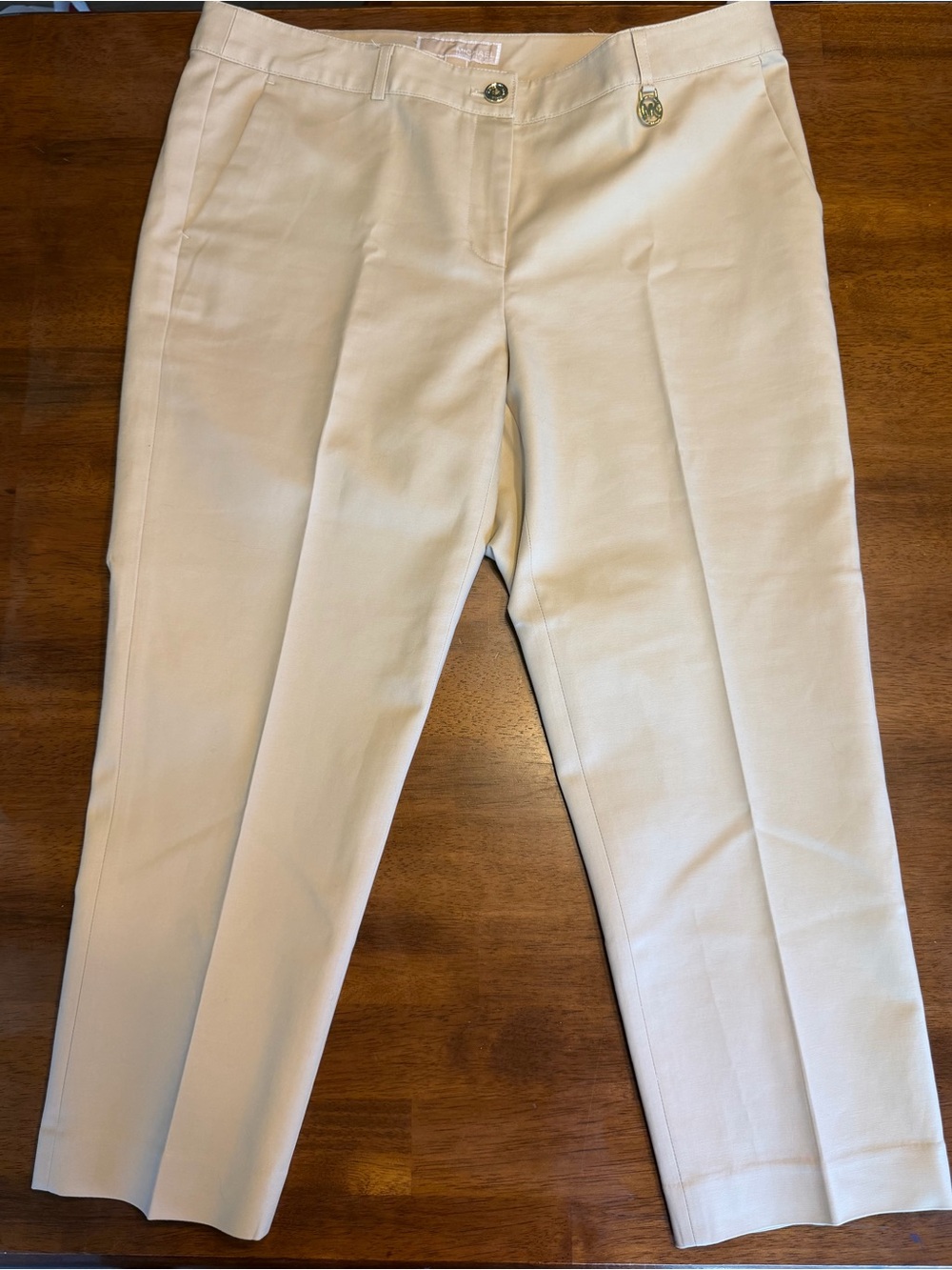 Michael MK Cropped Dress Pants in Cream, Size 10 NWOT